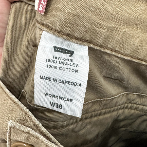 Levis Cargo Shorts Mens‎ 36 Brown Utility Outdoor Tactical Strauss Rivet Beach - Picture 3 of 7